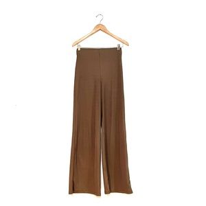 Zara, khaki color pants, wide legs size small